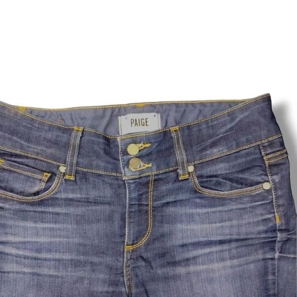 Paige Womens Jeans Hidden Hills Blue Flare Mid Rise 28 - Picture 4 of 9